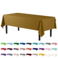 thumbnail image 4 of Exquisite 54" x 108" Gold Disposable Tablecloths - Rectangle Plastic Tablecovers - 48 Pack, 4 of 10