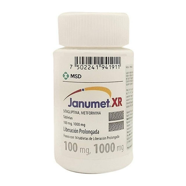 Janumet XR 100 mg/1000 mg 14 tabletas de liberación prolongada