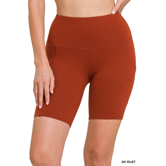 TheLovely Women & Plus Workout Yoga Running Compression Exercise Biker Shorts with Side Pockets