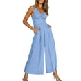 thumbnail image 1 of TrendOFT Casual Jumpsuits For Women Summer Spaghetti Strap Loose Harem Pockets Womens Overalls Rompers BU2 M, 1 of 5