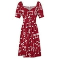 thumbnail image 6 of White Music Notes Dress Musician Vintage Dresses Summer Simple Casual Dress Graphic Clothing Large Size, 6 of 7