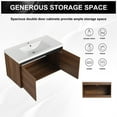 thumbnail image 4 of Historyli Go5H Floating Bathroom Vanity With Ceramics Counter top Sink, Wall Mounted 2 Doors Bathroom Storage locker Set, Enclosed Storage Space, Hanging Bath locker, 4 of 9