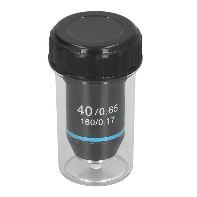 Risegun Lentille d'objectif, Objectif achromatique Objectif de Microscope achromatique en Laiton 40X Grossissement élevé 20,2 mm Filetage Standard RMS Noir 195
