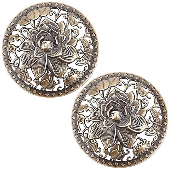 2pcs 2pcs Candle Cover Topper Lotus Scented Candles Cover Bronze Flowers Lid Jar Candles Bronze Alloy Candle Toppers Jar Shade Sleeves Accessories to Burn Evenly for Jar Candles Melt Space