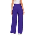 thumbnail image 3 of Sweatpants Women Baggy Wide Leg High waisted Lounge Casual Sweat Pant With Pockets Purple S, 3 of 3