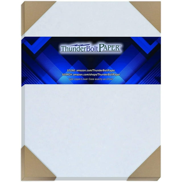 50 Blue Parchment 65lb Cover Weight Paper 8" X 10" (8X10 Inches) Photo|Picture-Frame Size - Printable Old Parchment Semblance