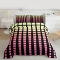 thumbnail image 2 of Feelyou Fashion Pink Square Queen Comforter Set for Teen, Futuristic Abstract Ombre Bedding Sets, Chic Buffalo Reversible Bedding Comforter Set, Breathable Home Decor, 3-Piece, 2 of 8