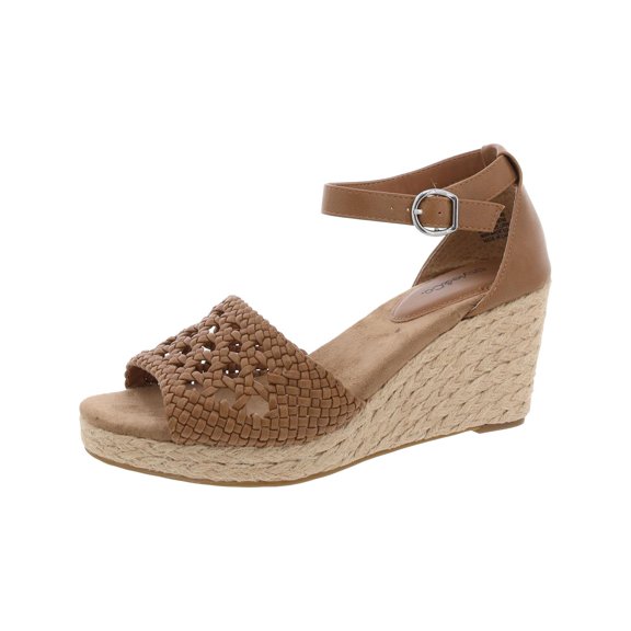 Style & Co. Womens Sheryy Adjustable Faux Leather Wedge Sandals