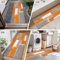 thumbnail image 6 of 2x6 Kitchen Runner Rug, Orange Grey Non-Skid Rubber Backing Large Rectangle Rugs - Living Room Bedroom Home Office, Modern White Mottled Graffiti Art Painting Indoor Floor Mat Carpets Washable Rug, 6 of 9