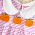 thumbnail image 5 of Gvdentm Baby Girl Plaid Romper Long Sleeve Pumpkin Turkey Ruffle Onesie with Bows Halloween Thanksgiving Christmas Outfit(Pink,0-3 Months), 5 of 8