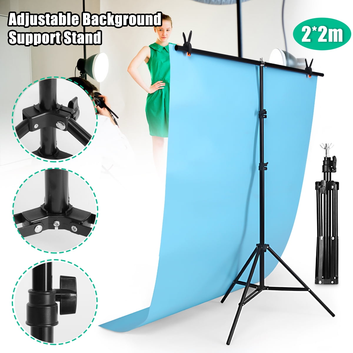 6.6ft x 6.6ft Adjustable Photography Background Holder Photo Video