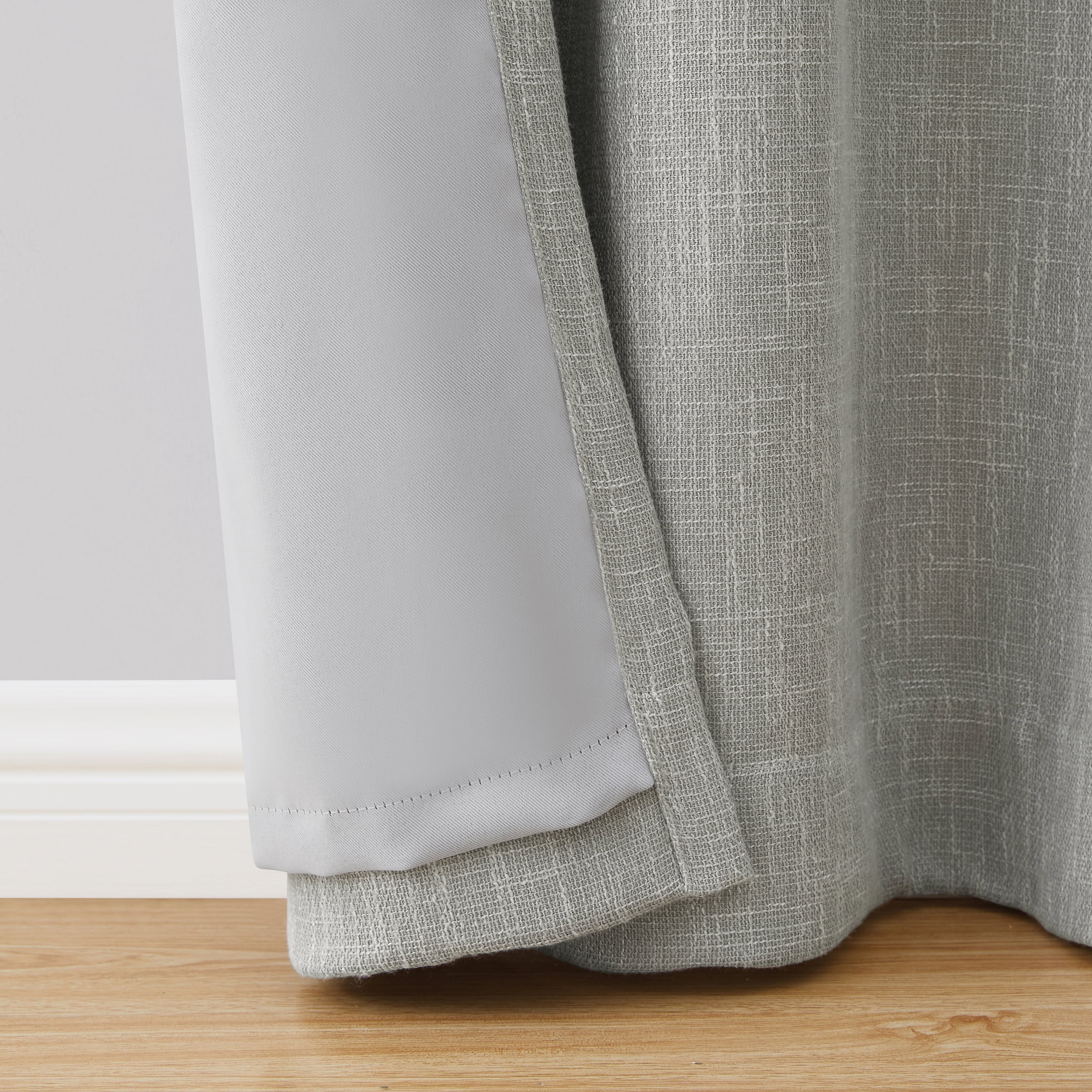 Better Homes & Gardens Solid Woven Textured Grommet Blackout Curtain Panel, 1-Piece, Silver, 50" W x 95" L