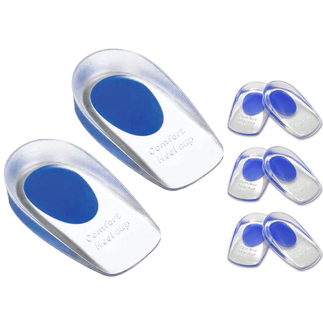 Copa de gel para el talón Revestimiento para fascitis plantar - Posavasos de silicona para el talón para aliviar el dolor del espolón óseo El mejor gel de plantilla para proteger el dolor o los pies irritados (grande) azul Sailing Electrónica