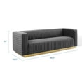 thumbnail image 3 of Tufted Sofa, Velvet, Dark Grey Gray, Modern Contemporary Urban Design, Living Lounge Room Hotel Lobby Hospitality, 3 of 9