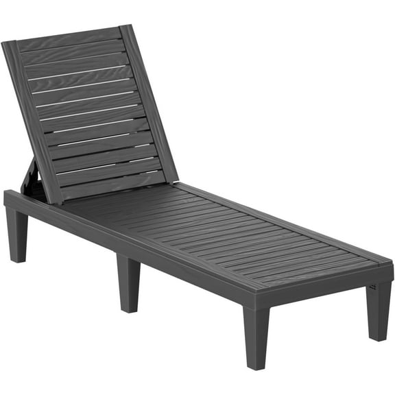 YYEAN Outdoor Chaise Lounge Chair – 5-Position Adjustable Backrest, Waterproof Resin Wicker Sun Lounger for Pool, Patio, Garden, Beach & Deck – All-Weather Comfort-Black