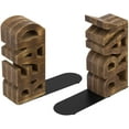 thumbnail image 6 of MyGift 2 Piece Rustic Burnt Wood Tabletop Bookends, Brown, 6 of 7