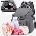 thumbnail image 2 of Bolsa de pañales con múltiples bolsillos para niños y niñas, mochila para bebé, impermeable, paquete trasero de viaje con interfaz USB, bolsa para biberón, 2 of 4