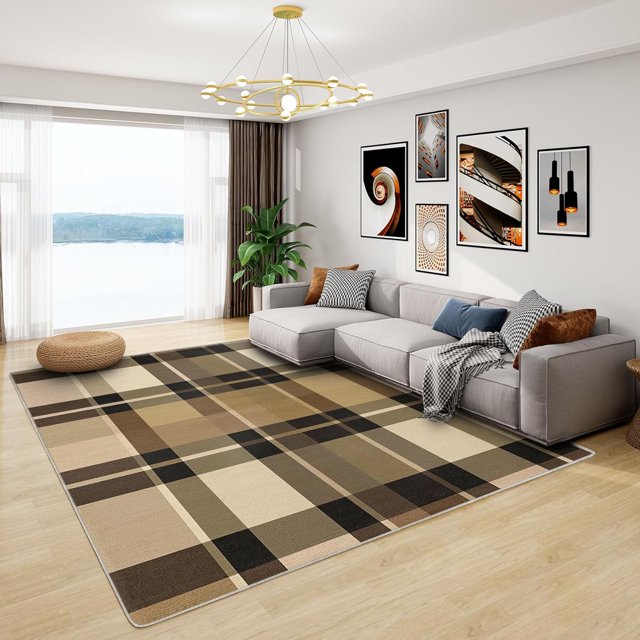 Buffalo Check Area Rug - 5x7 ft - Buffalo Plaid - Red and Black - Farmhouse Style