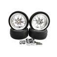 thumbnail image 1 of Bewildely RCGOFOLLOW-llantas para neumáticos D12, plástico todoterreno, resistentes al desgaste, 4 Uds., accesorios plateados para coche RC, Kits de construcción modelo, 1 of 6