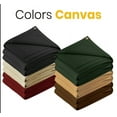thumbnail image 6 of PROTARP Extreme Heavy Duty WaterProof Canvas Tarp 20 oz, UV Resistant Tarpaulin Cover with Rustproof Brass Grommets, Multipurpose for Canopy, Roof, Camping, Wood Pile (Brown 8'X10'), 6 of 7