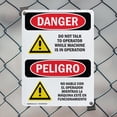 thumbnail image 5 of (2 Pack) Do Not Talk To Operator Bilingual OSHA Danger Sign 7 Inch X 10 Inch Indoor / Outdoor Rust-Free Aluminum Metal Signs for Workplace, Workshop, and Construction Site, Made in the, 5 of 8