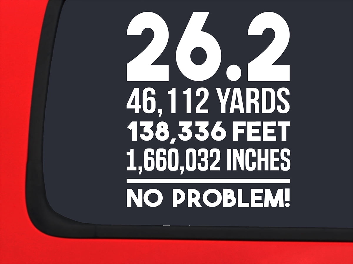 car-sticker-26-2-miles-yards-feet-inches-no-problem-marathon-running