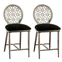 William's Home Furnishing Silver/Black Abner Counter Ht. Side Chair