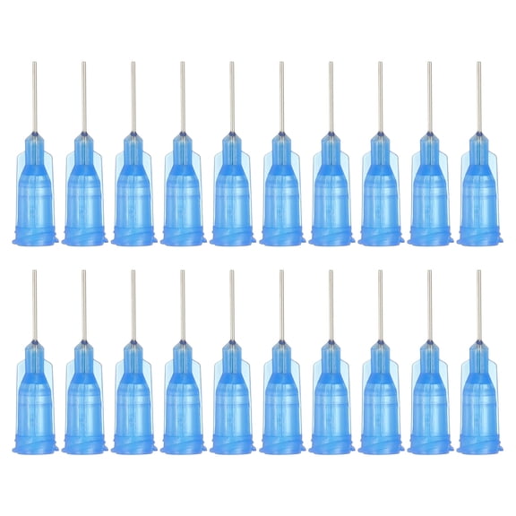 22Ga Dispensing Needles, 52PCS 1/2 Inch Industrial Blunt Tip Dispensing Needle Syringes with Luer Lock Needle for Refilling Liquid Inks Adhesive Glue Oil,Blue
