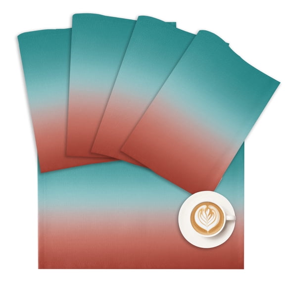 Placemat Green and Red Ombre Placemats for Dining Table Gradient Gradual Color Washable Table Mats for Party Kitchen Dining Decoration