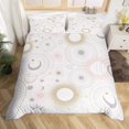 thumbnail image 1 of Luna Juego de Cama Twin,Rosa Dorado Gris Brillante Planetas Funda Nórdica para Niños, 1 of 9