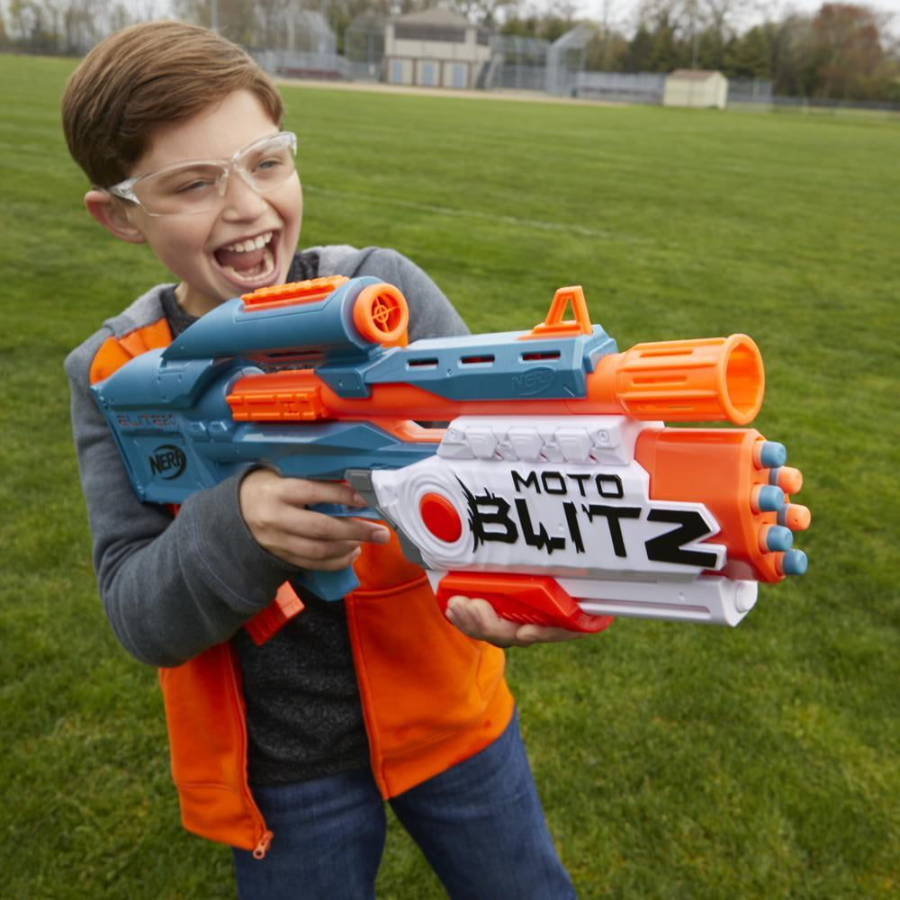 Nerf Elite 2.0 Motoblitz CS-10 Blaster, Motorized 10-Dart Blasting,  Airblitz 6 Darts At Once, Clip, 22 Elite Darts - Nerf