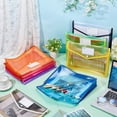 thumbnail image 6 of Expanding File Folder, Expandable Plastic File Folders Transparent Document Bags, Snap Button Closure Large Capacity Clear Envelope Pouches with Label Pocket Yellow 1Pcs - A4, 6 of 9