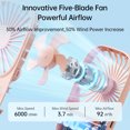 thumbnail image 3 of JISULIFE Mini Handheld Fan with Stand, Portable USB Rechargeable, 3 Speeds, Compact Design for Office, Outdoor Travel, 3 of 8