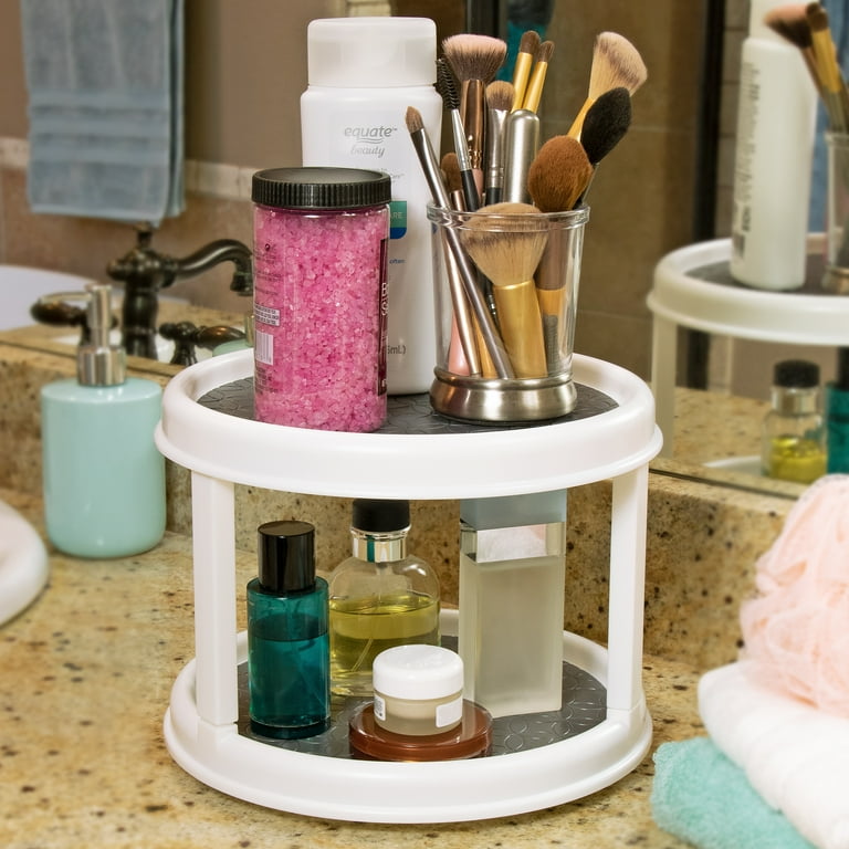 Mainstays 2-Tier Plastic Spice Rack Organizer Turntable, 10 Inch