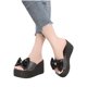 thumbnail image 4 of Amzcrzy Zapatos de mujer,Zapatos de mujer,Zapatillas de mujer, Zapatos de mujer con tacón inclinado, lentejuelas y lazo de suela gruesa con zapatillas de playa transpirables Sandalias Mujer Zapatilla, 4 of 6
