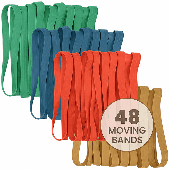 48 Pack Mover Bands - Extra Large Moving Rubber Bands for Moving Blankets and Furniture - Variety of Sizes 26in, 30in, 36in and 42in - kitchentoolz