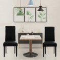 thumbnail image 6 of Vanity Art UC-6BLK 18 x 12 x 36 in. Synthetic Leather Dining Chairs Solid Wood Living Room Dining Room Armless Accent Chairs, Black - 2 Piece, 6 of 9