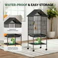 thumbnail image 5 of UBesGoo Large Parrot Cage, 51in Wrought Iron Construction with Rolling Stand & Storage Shelf, 5 of 9