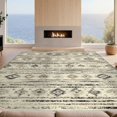 thumbnail image 2 of Design&I 4'x6' Washable Area Rug Farmhouse Vintage Faded Geometric Band Entryway Boho Bathroom for Dorm Room, Living Apartment, Flatweave Daily Traffic Ready, 2 of 7