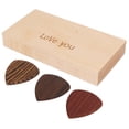 thumbnail image 3 of Guitar Pick Case Storage Holder Wooden Box Gift with 3pcs Picks Instrument Accessory, 3 of 8