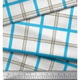 thumbnail image 3 of Soimoi Blue Georgette Viscose Fabric Window Pane Check Print Fabric by the Yard 42 Inch Wide, 3 of 3