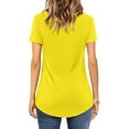 thumbnail image 4 of Giftesty Womens Plus Size Clearance Women Tops V-neck Cross Collar Soild Short Sleeve T-Shirt Blouse, 4 of 7