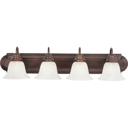 Bronze Bathroom Lights Bathroom Vanity 4 Light Bulb Fixture With Oil Rubbed Bronze Finish Aluminum Material Medium Bulbs 30 inch 400 Watts ()