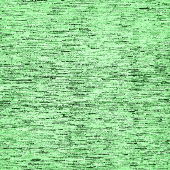 Ahgly Company Indoor Square Abstract Emerald Green Modern Area Rugs, 8' Square