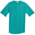 thumbnail image 1 of 580A Two-Button Baseball Jersey - Teal, 2X, 1 of 1