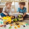 thumbnail image 4 of JoyStone Dinosaur Truck Toys for Kids 3-5 Years, 18 in 1 T-Rex Transport Car Carrier Truck with Light, Music & Roar Sound and Slide, Christmas Birthday Gifts for Boys, Yellow, 4 of 7