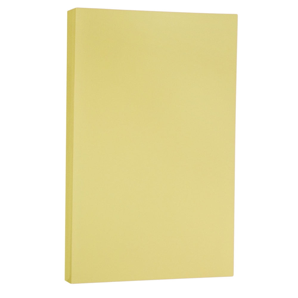 JAM Paper Vellum Bristol Legal Cardstock, 8 1/2 x 14, 50 per Pack, 67lb Yellow