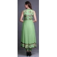 thumbnail image 4 of Bimba Mint Green Floral Indian Long Kurti For Women Party Wear Printed Sleeveless Anarkali Kurti Dress XX-Large, 4 of 6
