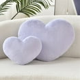 thumbnail image 2 of Petrella Heart Pillow Cute Fuzzy Pillows Throw Pillows For Bed Livingroom Home Decor Cushion Decorative Aesthetic Preppy Pillows Purple Large 19"x15", 2 of 6
