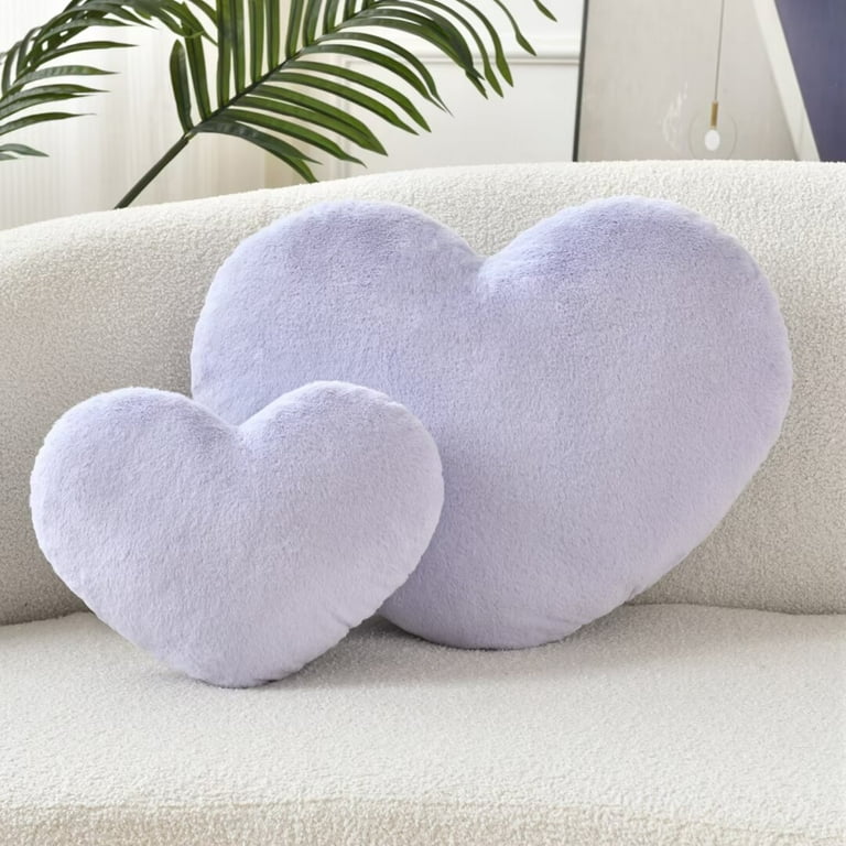 Petrella Heart Pillow Cute Fuzzy Pillows Throw Pillows For Bed